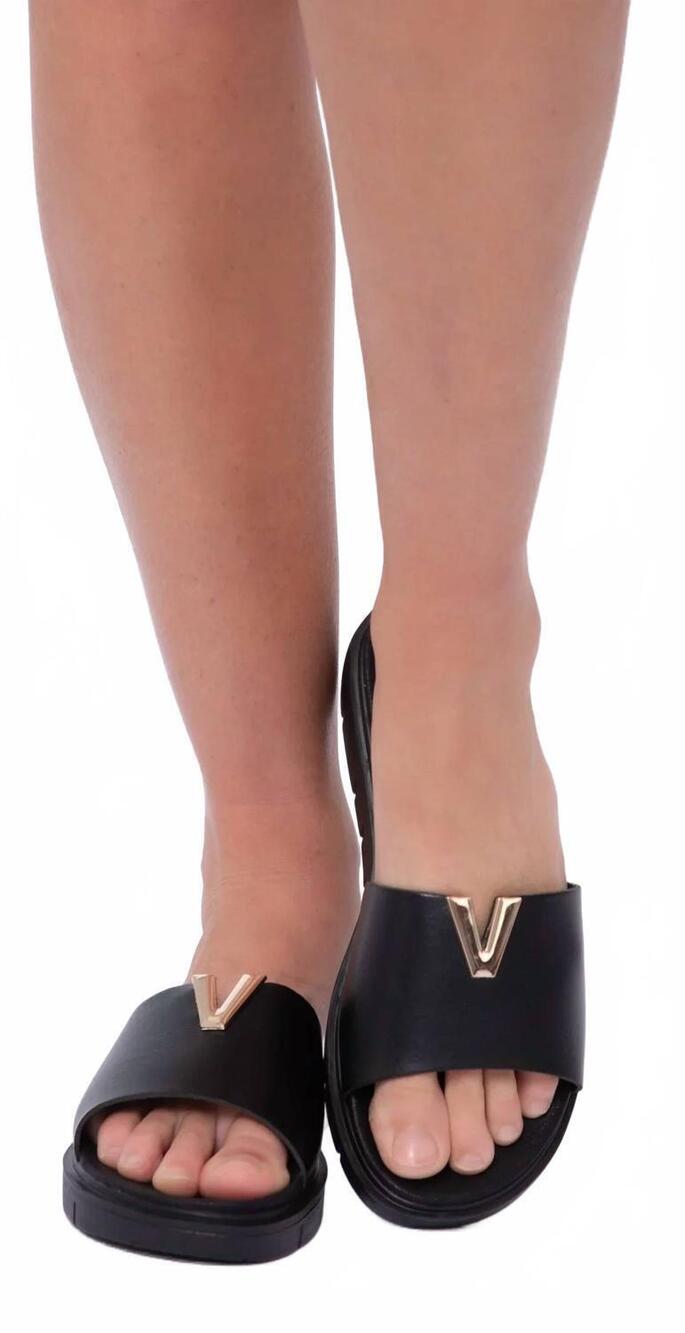 NEW EXE women's v platform slides in black